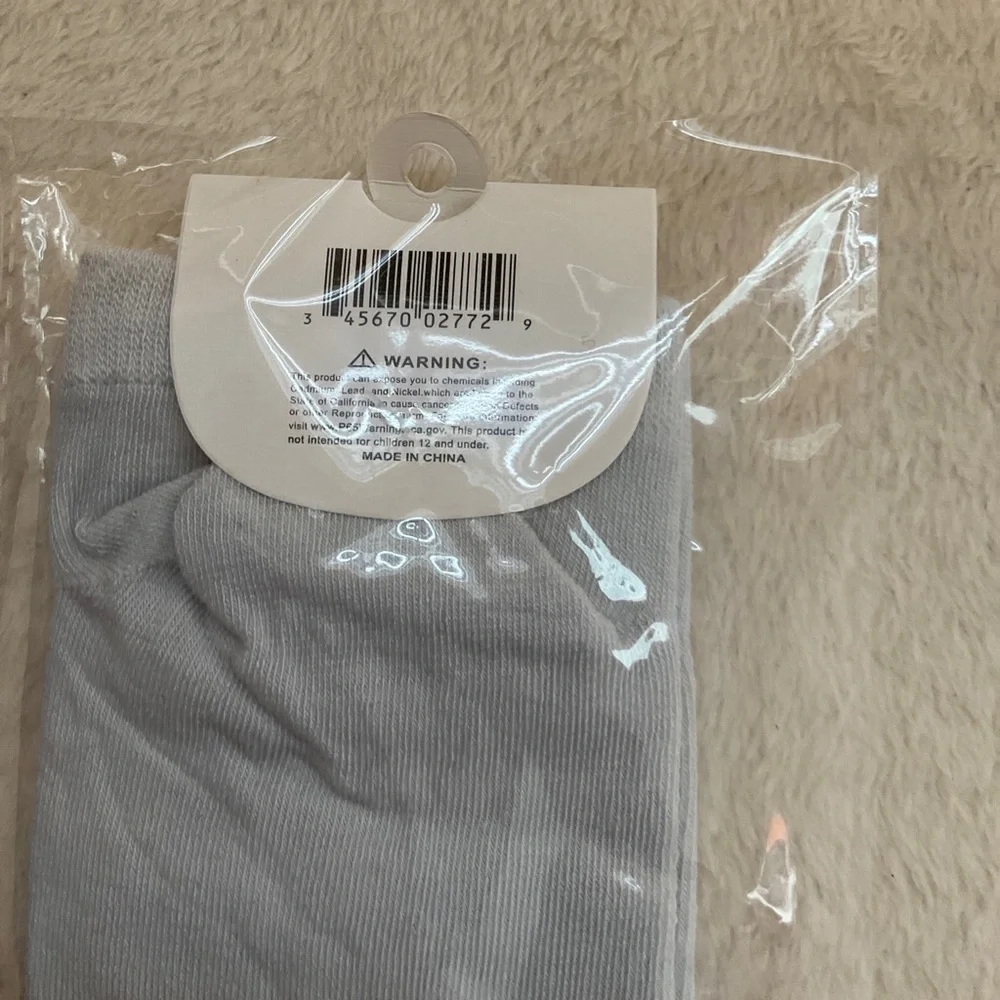Gray Ankle Socks with Red Lip Graphic
